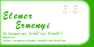 elemer ermenyi business card